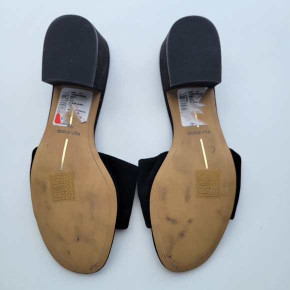 Dolce Vita Rilee Suede Open Toe Low Block Heel Slide - Picture 6 of 8